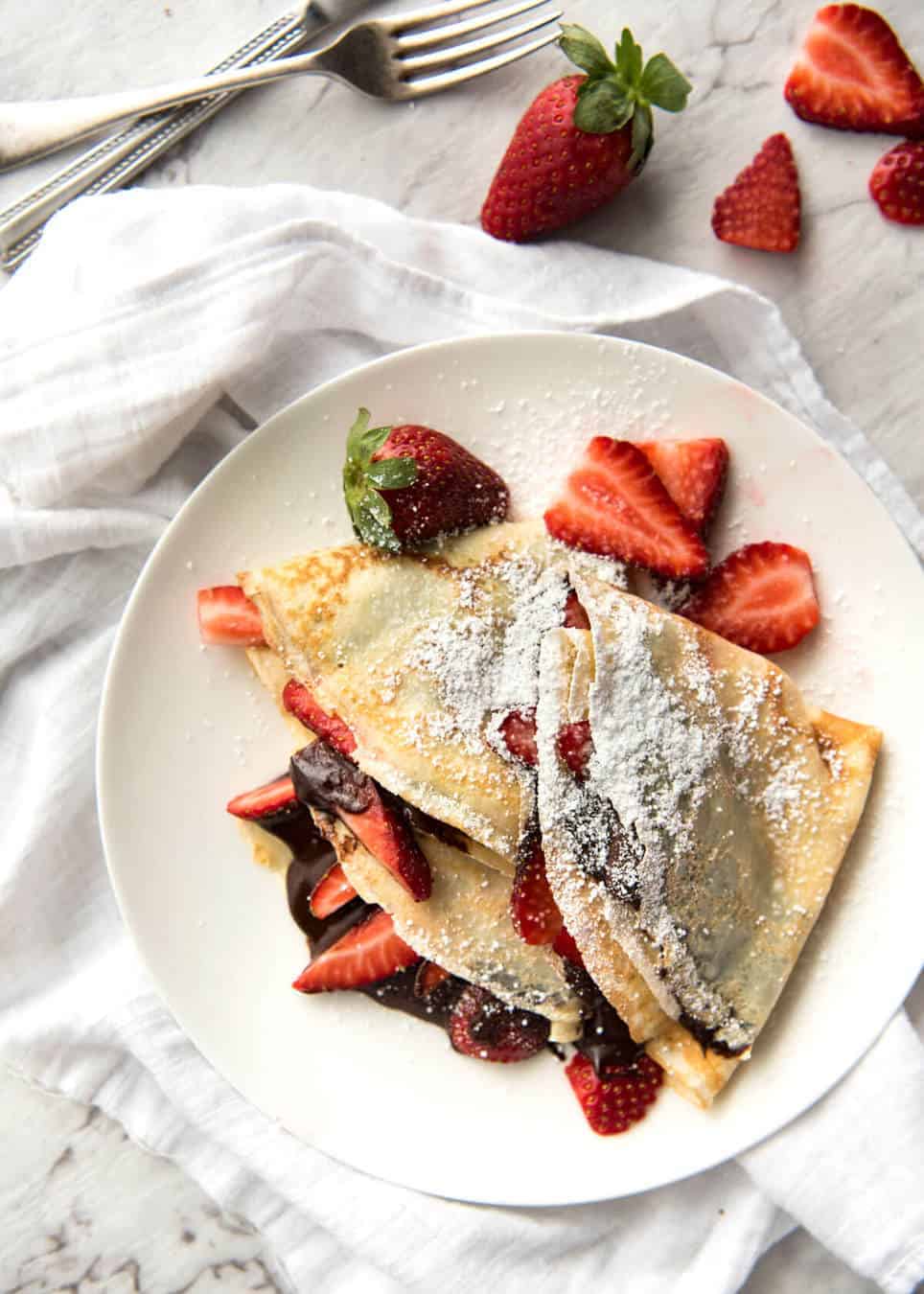 Nutella Crepes with Strawberries RecipeTin Eats