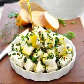Feta Marinated with Herbs and Chilli - RecipeTin Eats