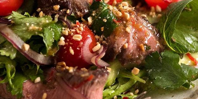 Close up of Thai Beef Salad