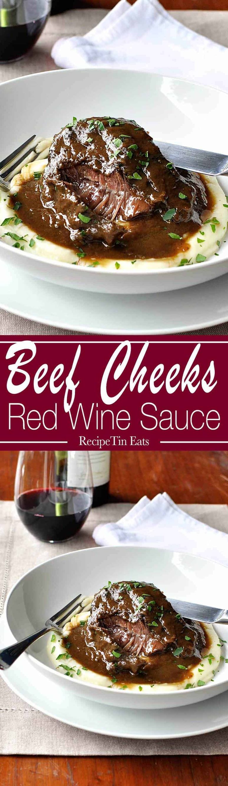 Slow Cooked Beef Cheeks in Red Wine Sauce - RecipeTin Eats
