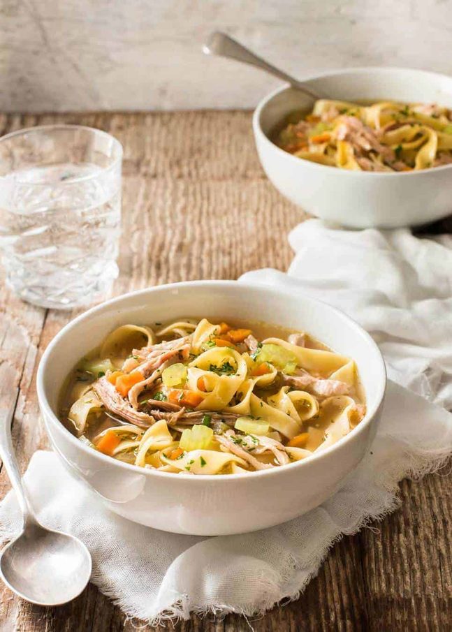 chicken noodle soup Sunday meal prep beginner batch freeze lunch dinner easy