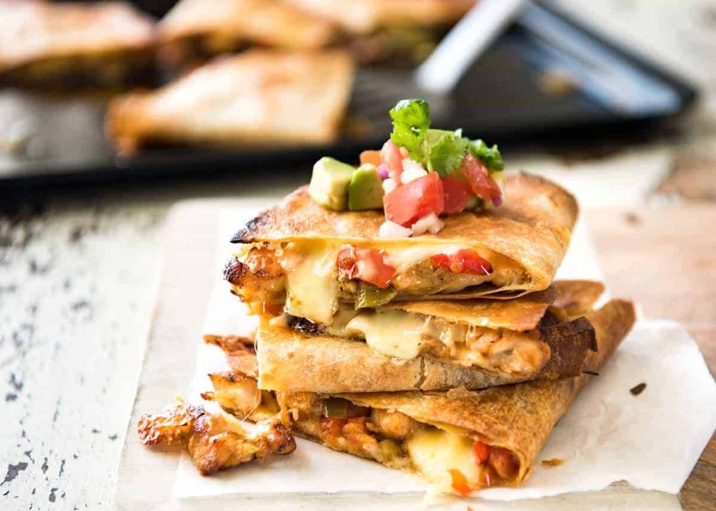 Oven Baked Chicken Quesadillas - RecipeTin Eats