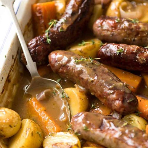 Sausage Bake with Potatoes and Gravy