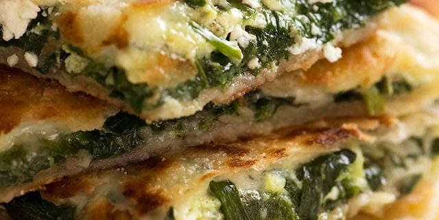 Stack of Spinach and Feta Gozleme