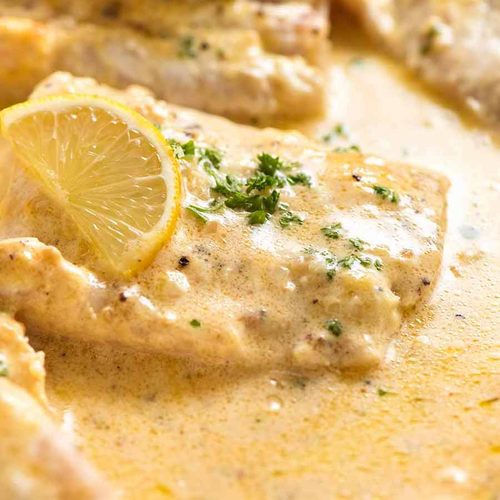 Baked Fish with Lemon Cream Sauce (One Baking Dish!) Baked Fish with Lemon Cream Sauce (One Baking Dish!)
