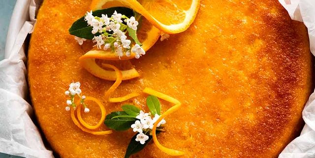 Overhead photo of Orange Cake - flourless, gluten free