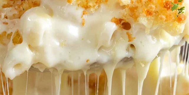 Close up of freshly made Baked Mac and Cheese
