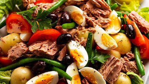 classic nicoise dressing Nioise Salad With Basil and Anchovy-Lemon Vinaigrette