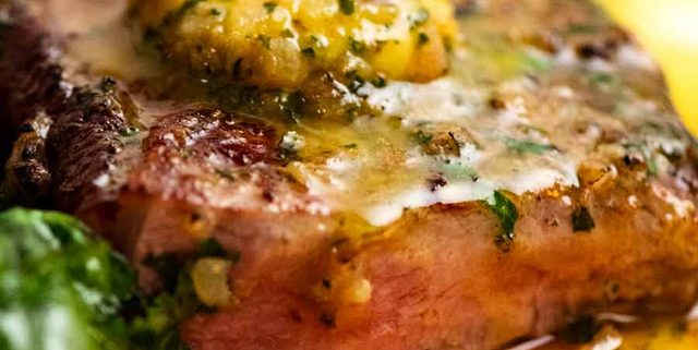 Close up of Cafe de Paris melting on steak