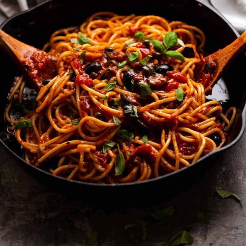 Puttanesca with Olives Capers