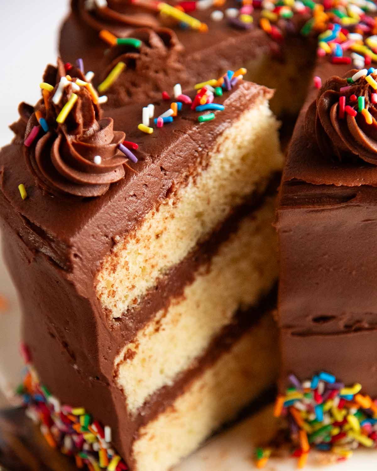 Birthday cake - vanilla sponge with my favourite chocolate frosting