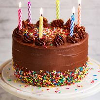 Birthday cake - vanilla sponge with my favourite chocolate frosting