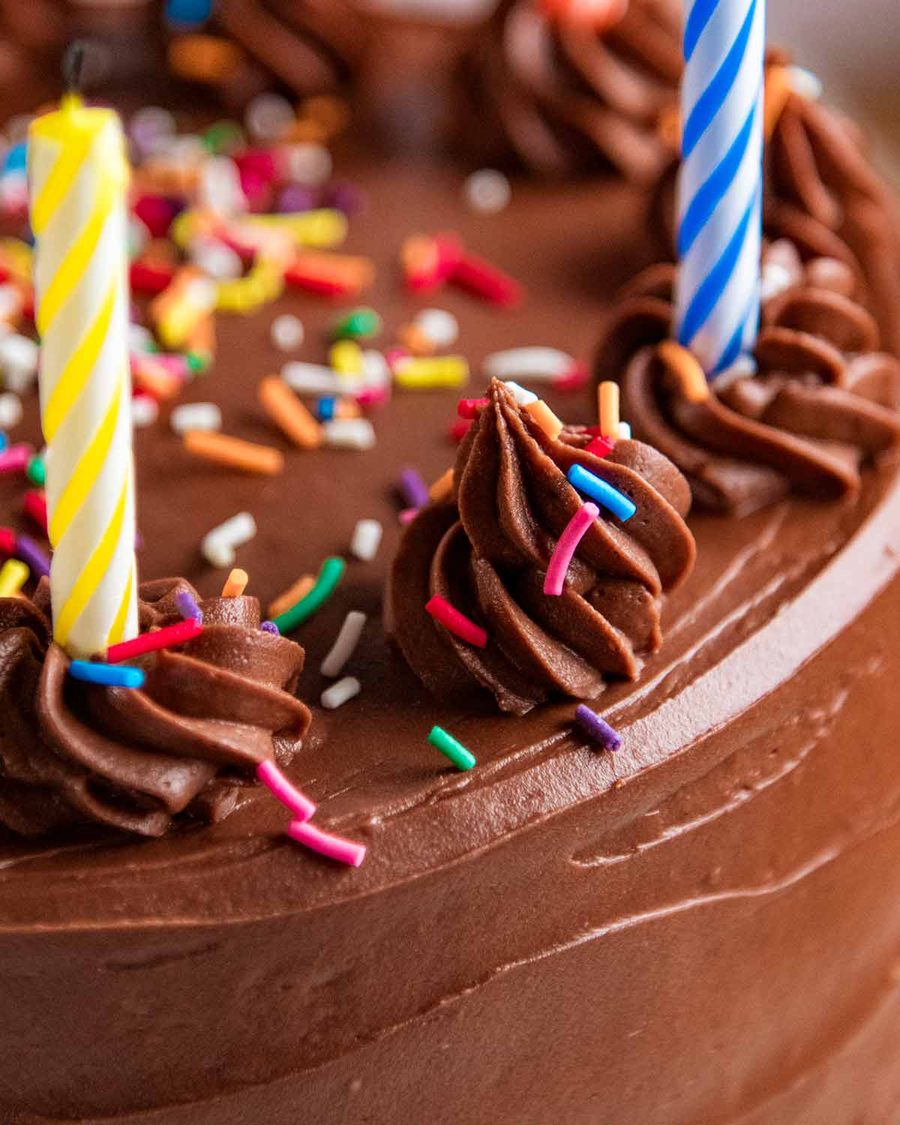 Birthday cake - vanilla sponge with my favourite chocolate frosting