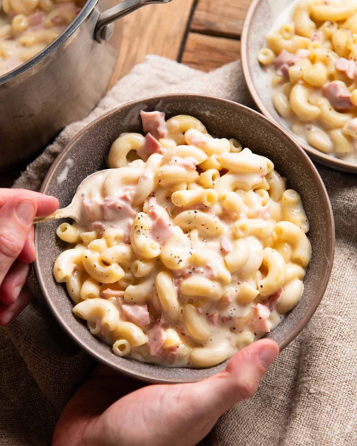 Coquillettes au jambon