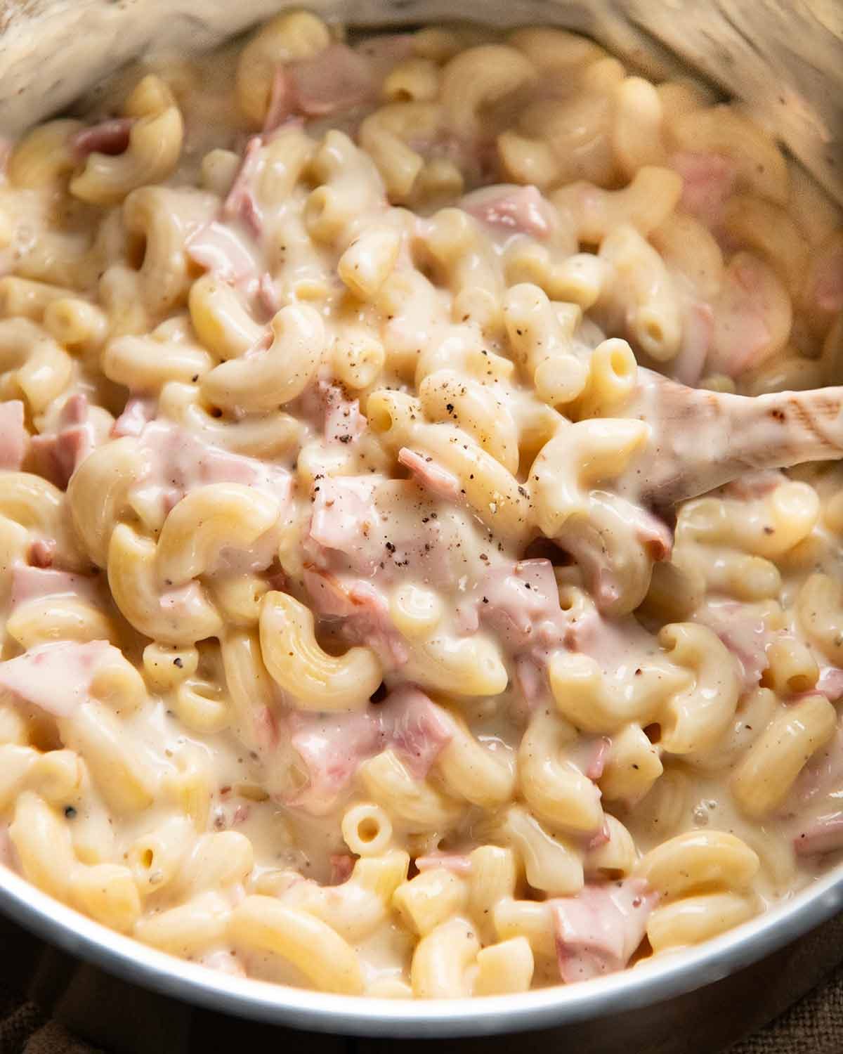 Coquillettes au jambon