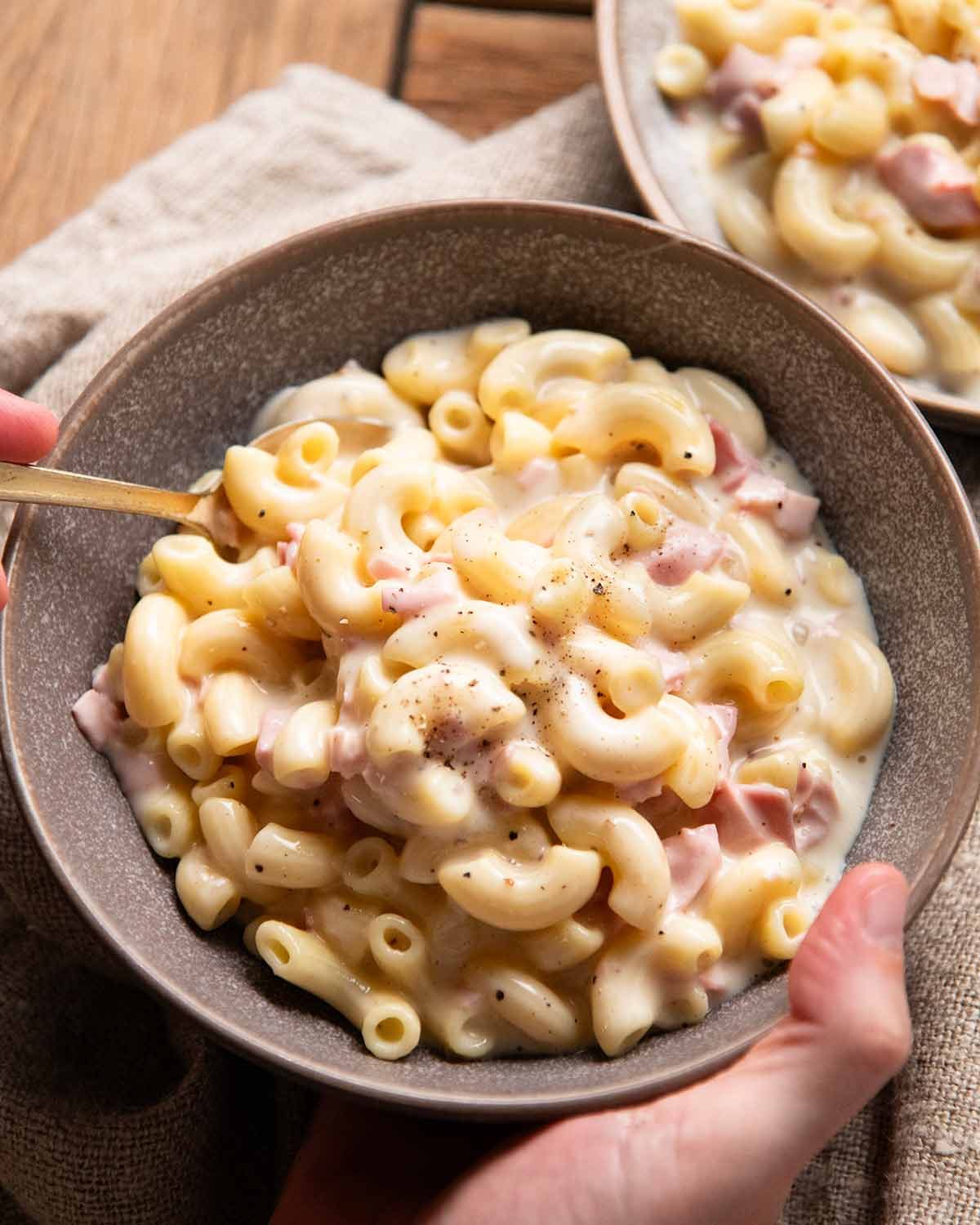 Coquillettes au jambon