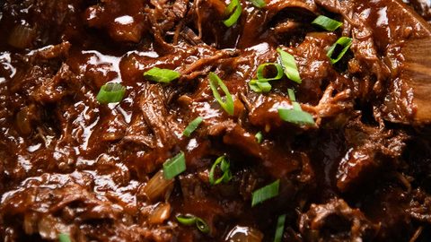 Easy slow cooker BBQ pulled beef