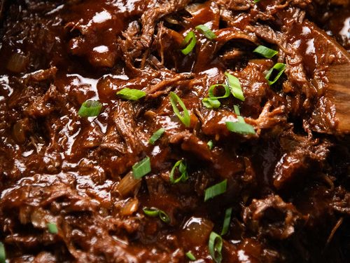 Easy slow cooker BBQ pulled beef