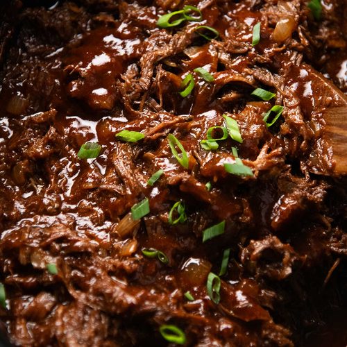 Easy slow cooker BBQ pulled beef
