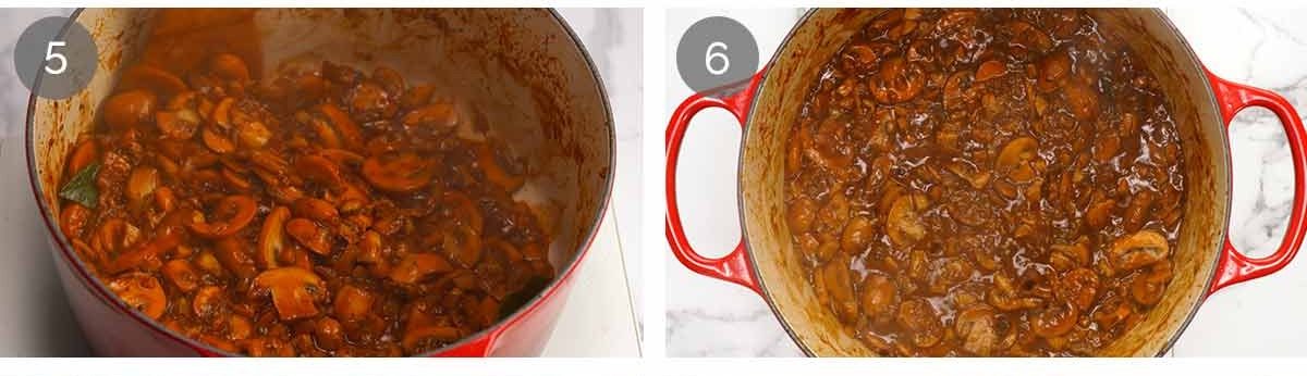 Mushroom ragu - steps