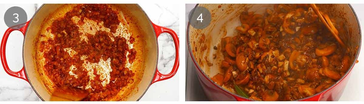Mushroom ragu - steps