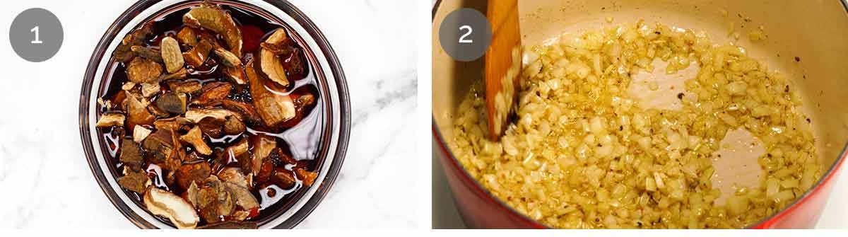 Mushroom ragu - steps