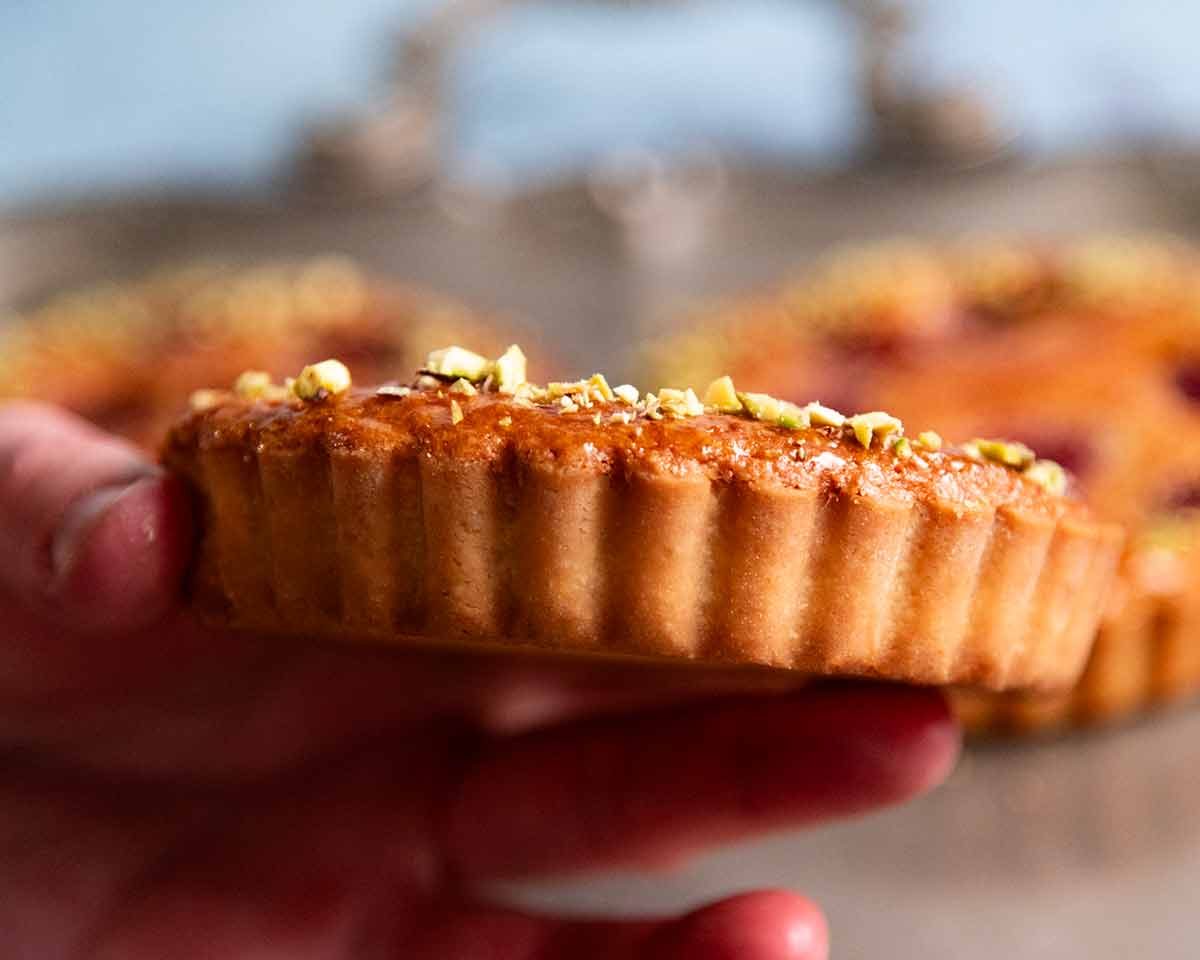 Raspberry almond tarts