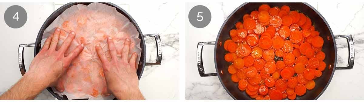 French Glazed Carrots / Carottes Vichy - steps