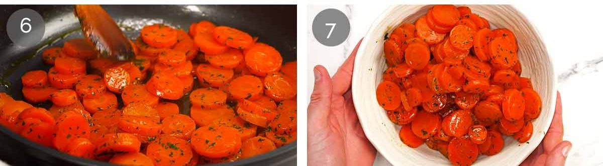 French Glazed Carrots / Carottes Vichy - steps