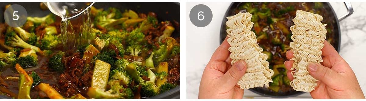 How to make one pan mongolian beef noodles with broccoli