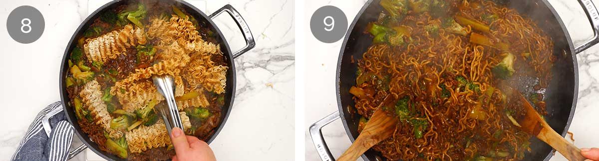 How to make one pan mongolian beef noodles with broccoli