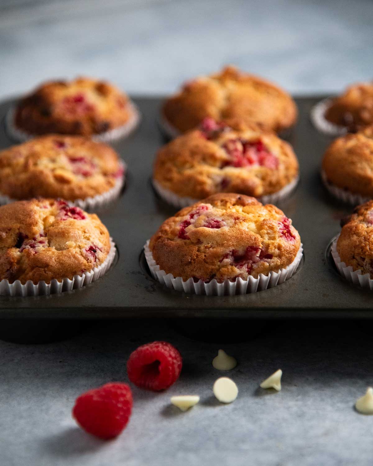 White Chocolate Raspberry Muffins