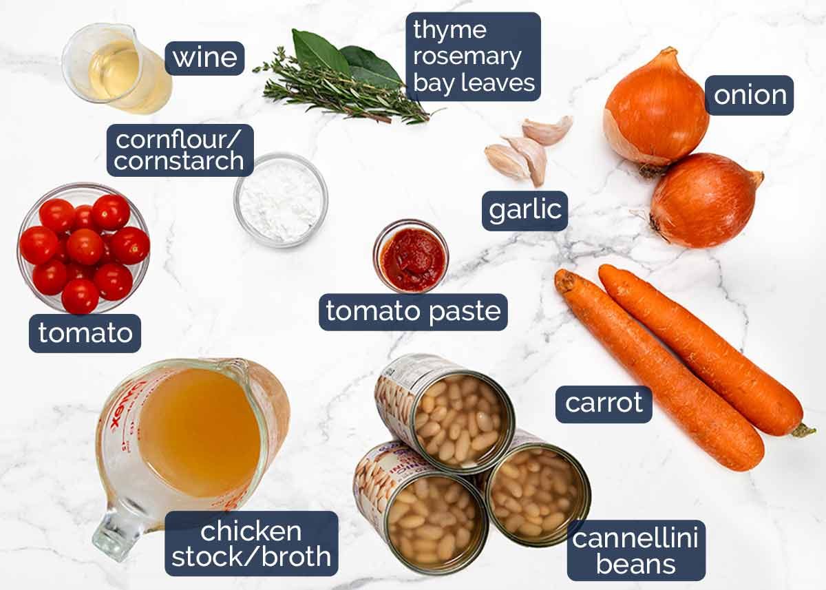 Chicken Cassoulet - ingredients