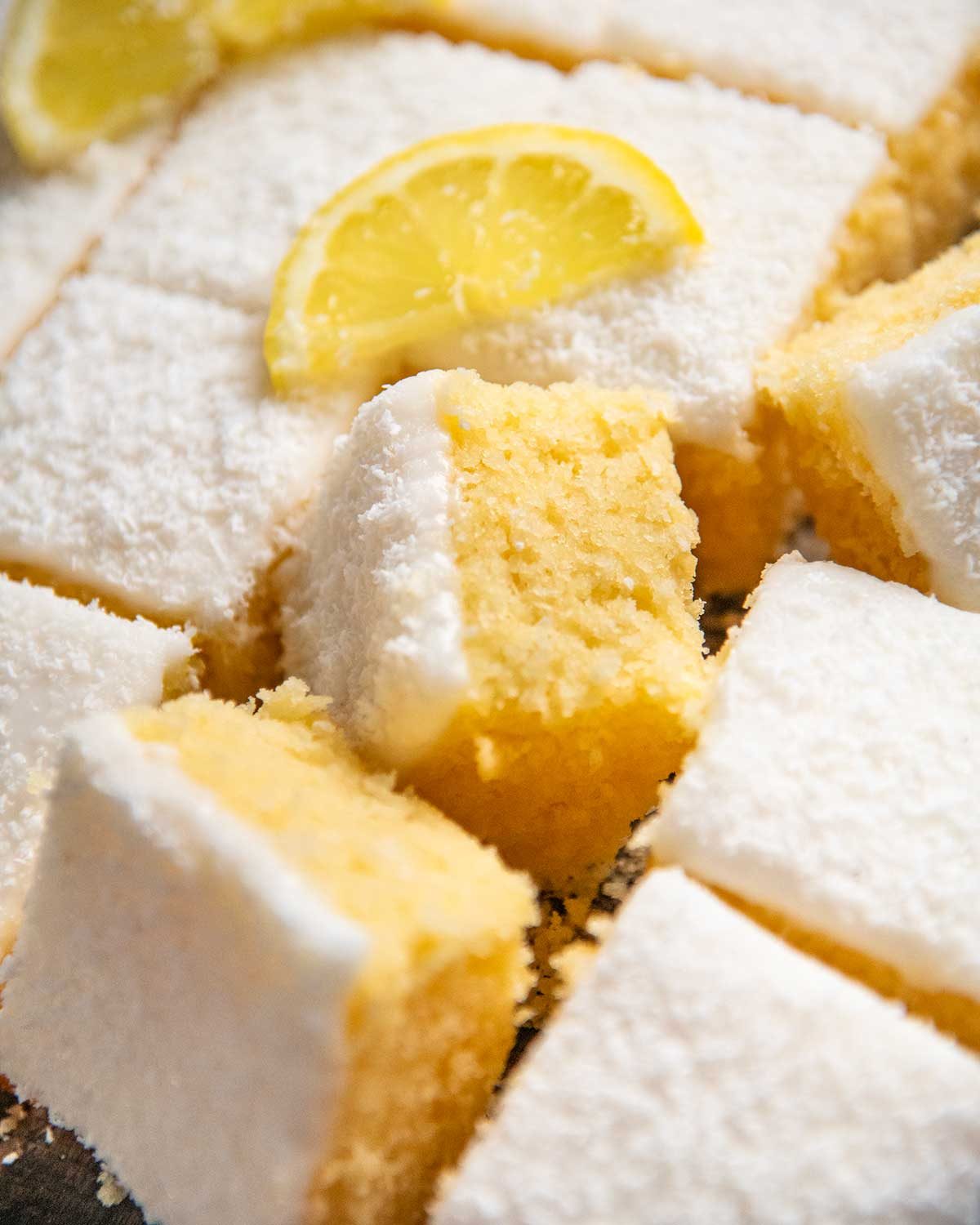 Lemon Coconut Cake Slice