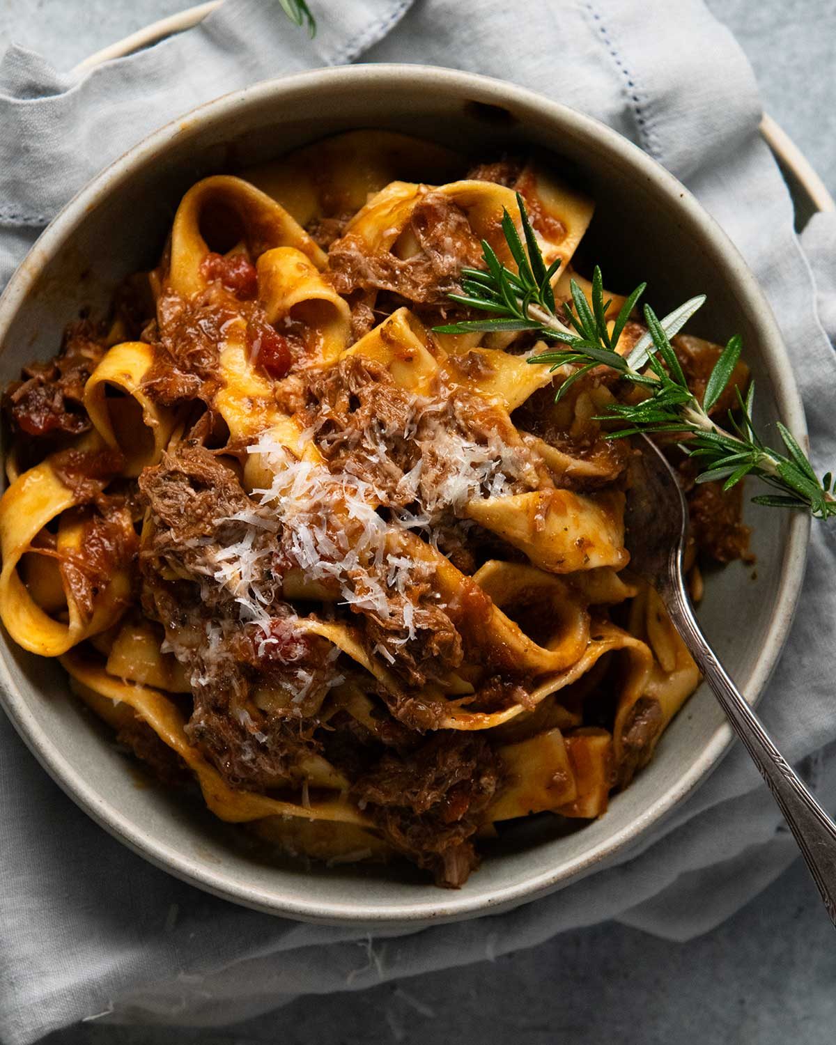 Slow Cooked Rosemary Lamb Ragu