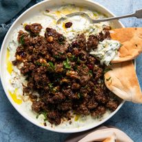 Smashed Beef Kofta Kebabs with Yogurt Sauce