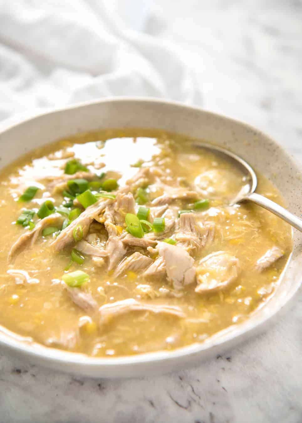 Chinese Chicken and Sweetcorn Soup Slow Cooker Recipe