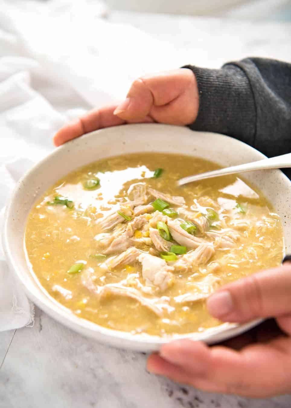 Chinese Corn Soup with Chicken RecipeTin Eats