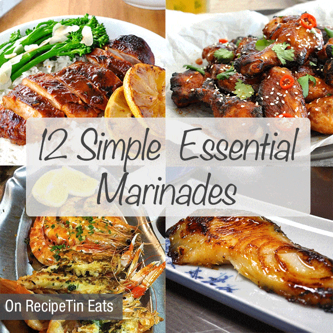 12 Essential Marinades, condensed into one easy to reference image!