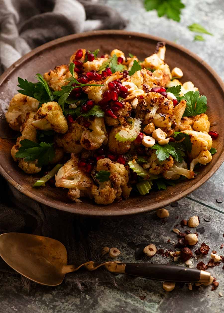 Cauliflower Salad in a bowl, ready to be served