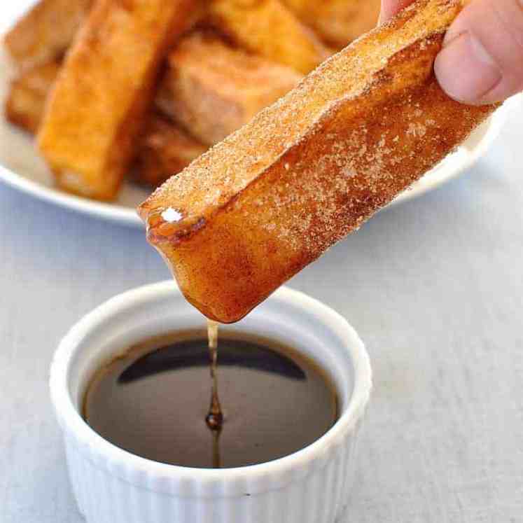 French toast you can eat with your fingers, tastes like cinnamon doughnuts and is on the table in 15 minutes.