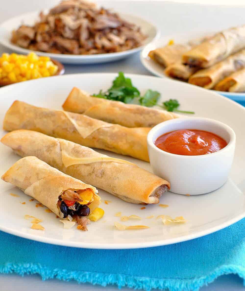 Baked Mexican Spring Rolls (Egg Rolls)