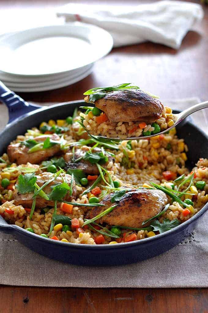 One Pot Chinese Chicken "Fried Rice"