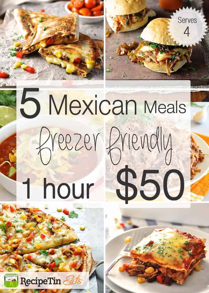 Freezer Friendly Mexican Meals collage and banner