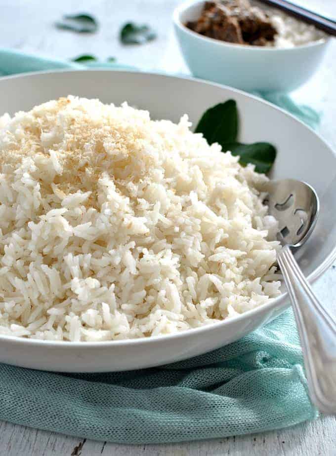 Coconut Rice Fluffy Not Gluey Recipetin Eats