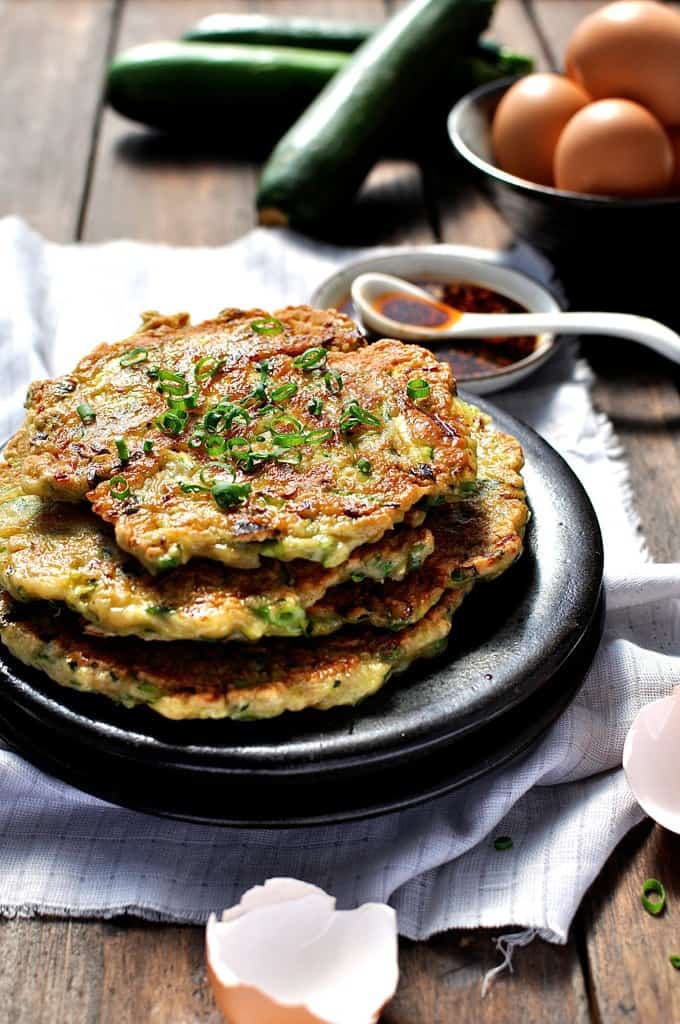 Chinese Zucchini Pancakes - delicately flavoured with a touch of five spice, these zucchini pancakes are easy to make and are something different to start your day.