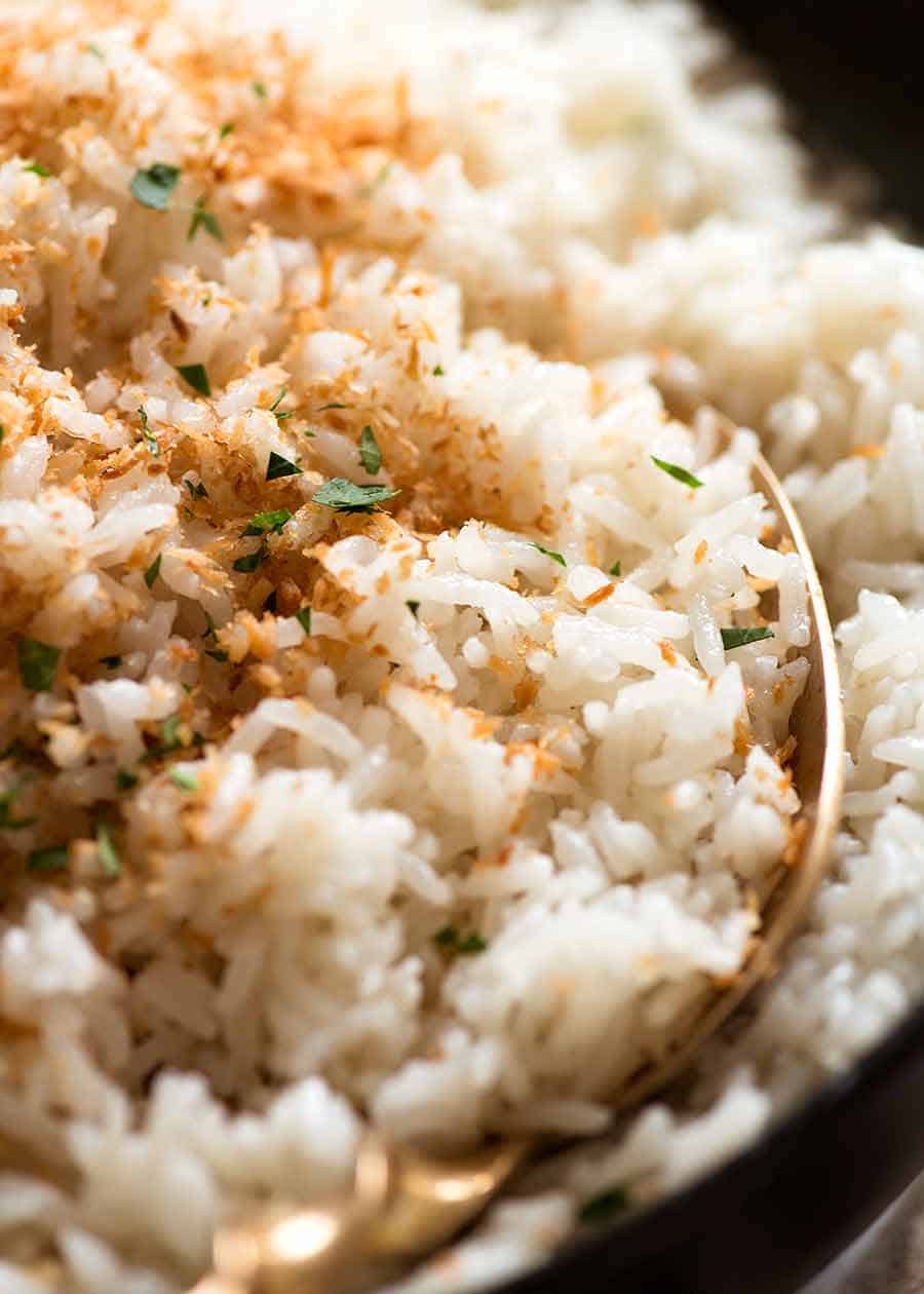 Close up of coconut rice