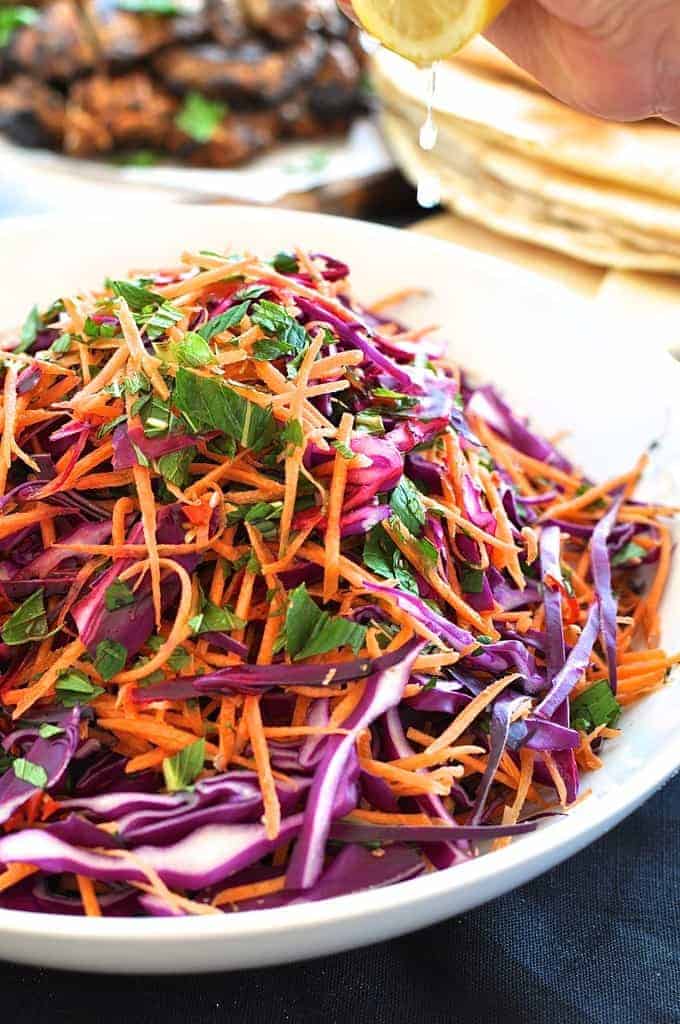 Shredded Red Cabbage, Carrot and Mint Salad - a very versatile salad that goes with pretty much any cuisine (Asian, Mexican, European, Middle Eastern). My "go to" salad for any occasion. 