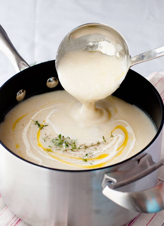 Creamy Cauliflower Soup - just 190 calories for a BIG bowl, effortless to make and soooo creamy! recipetineats.com