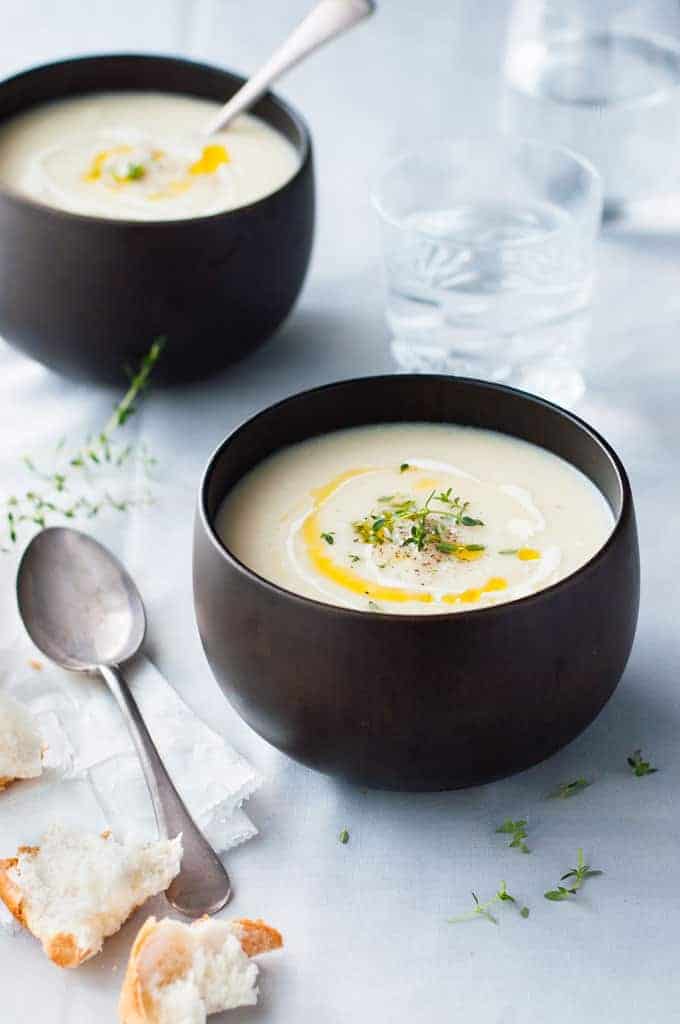 Creamy Cauliflower Soup - just 190 calories for a BIG bowl, effortless to make and soooo creamy! recipetineats.com